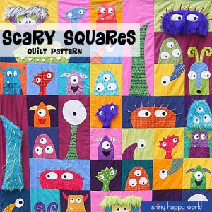 scary monster squares quilt